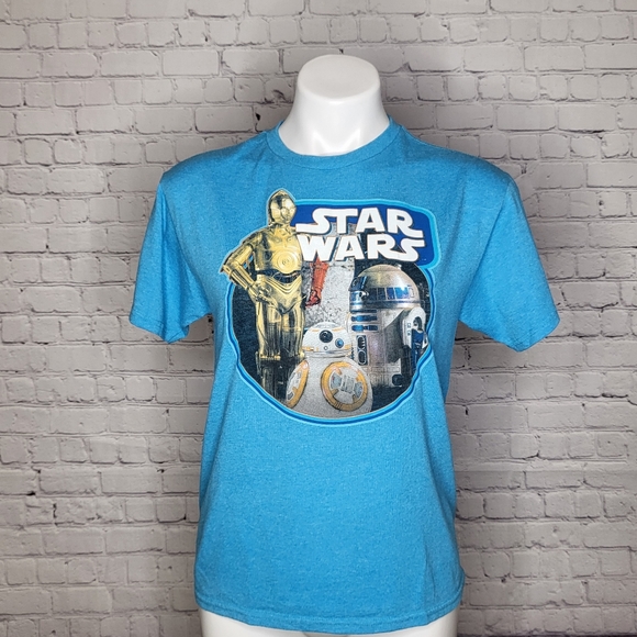 Star Wars Blue Droid Characters T-Shirt Size L - Picture 1 of 5
